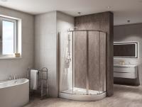 Душевой уголок радиальный, ассиметричный DUE-RH-2-120/80-C-Cr 1200x800x1900 BelBagno