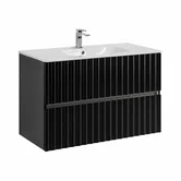 ELEGANT База под раковину подвесная с двумя выкатными ящиками, с LED подсветкой ручек. Чёрный матовый, 970x469x550 AM-ELEGANT-1000-2C-SO-NM-LED  ART&MAX