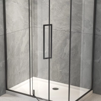 Душевой угол раздвижной прямоугольный RV034B-10070-01-C7 1000х700х1950 Цвет профиля Чёрный матовый Стекло Прозрачное Veconi