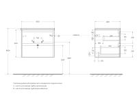 База под раковину подвесная с двумя выкатными ящиками KRAFT-600-2C-SO-RT BelBagno