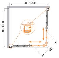 Душевой уголок, прямоугольный ANIMA-W-A-2-100-P-Cr  1000x1000x2000 Cezares