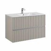 ELEGANT База под раковину подвесная с двумя выкатными ящиками, с LED подсветкой ручек. Светло-серый матовый, 770x469x550 AM-ELEGANT-800-2C-SO-GCM-LED  ART&MAX