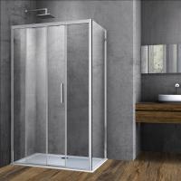 Душевая уголок прямоугольный Soft VSR-3SO8014CL 1400х800x1950 цвет хром стекло прозрачное Vincea
