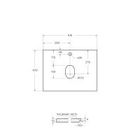 Столешница из керамогранита под накладную раковину 616x468  KEP-60-BO BelBagno