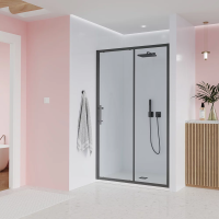 Душевая дверь раздвижная E1-GR-130-01-C9 1300x1950 Цвет профиля Графит брашинг Стекло  Прозрачное Veconi