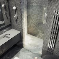 Душевая дверь на петлях MaybahGlass 1950*705 Стекло 8 мм Бесцветное  профиль Хром глянцевый MGD-507-4