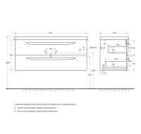 Тумба под раковину подвесная с двумя выкатными ящиками ECO-CER  Bianco Opaco ECO-CER-1200-2C-SO-BO CEZARES