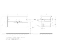 Тумба под раковину подвесная с двумя выкатными ящиками DUET 97х45х50 Bianco Lucido DUET-1000-2C-SO-BL CEZARES